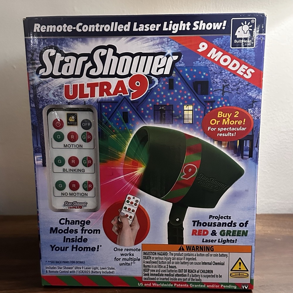 Star Shower Ultra 9 Outdoor Holiday Laser Light Show AS SEEN ON TV‎ 9 Modes NEW